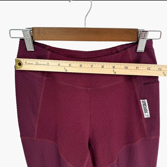 Gymshark True Textured Maroon Leggings - Picture 4 of 7
